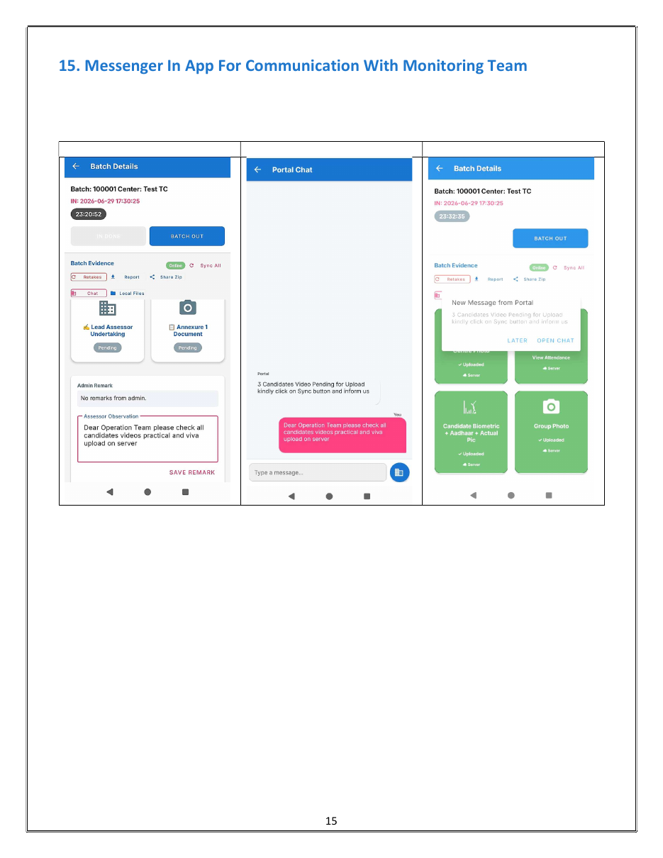 INNOCOX in-app monitoring team communication